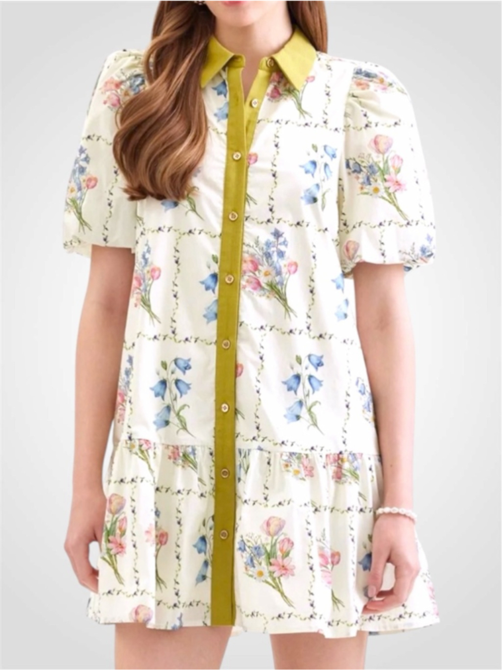 Entro English Garden Mini Dress in Ecru Size S